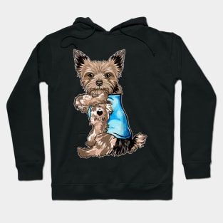 Yorkie Dog Tattoo I Love Mom Mothers Day Gifts Hoodie Hoodie